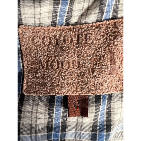 Coyote Mood Pearl Snap Western Shirt  LT Blue  Plaid 65% Polyester 35% Cotton - Picture 6 of 16